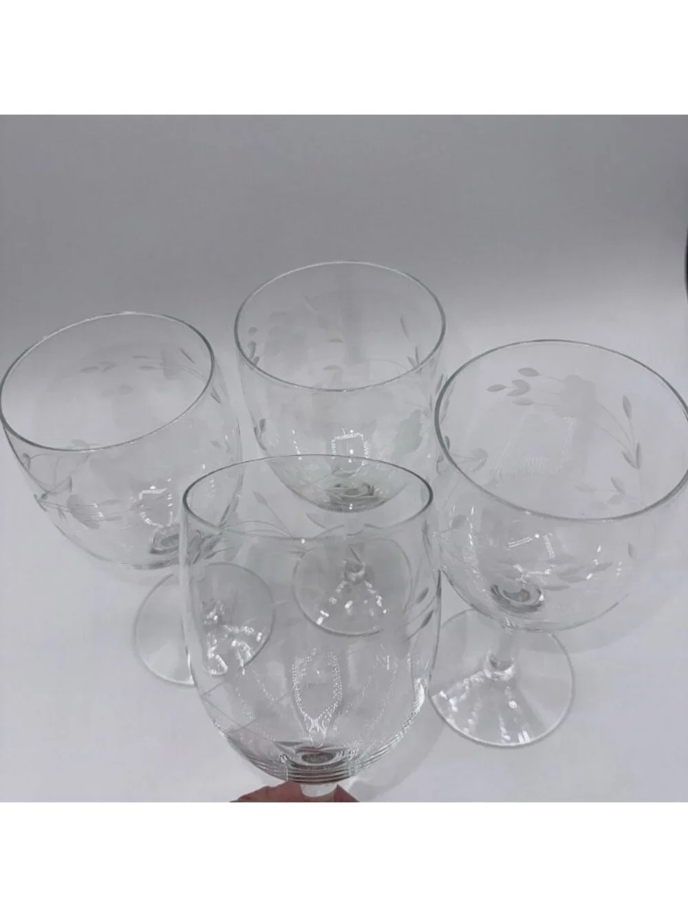 Set of 4 Vintage Princess House Heritage Crystal Wine Glasses